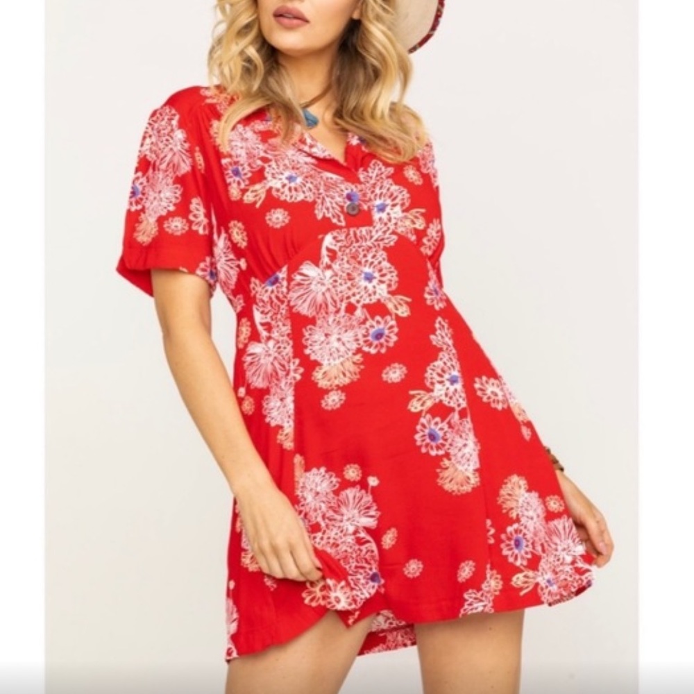 NWT Free People Hawaii MINIDRESS and necklace